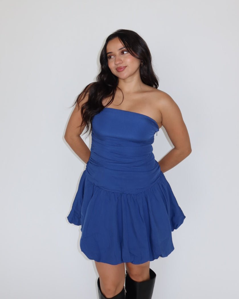 On My Way Blue Mini Dress - Marmol Boutique