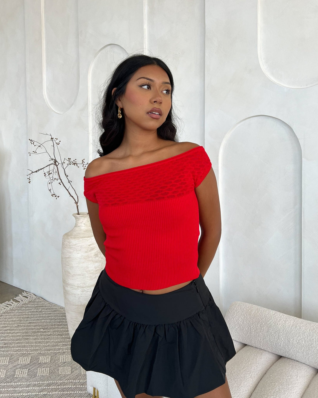 Parisian Nights Red Two - Way Style Top - Marmol Boutique